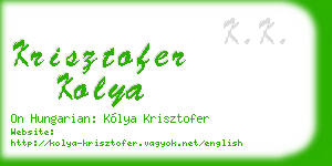 krisztofer kolya business card
